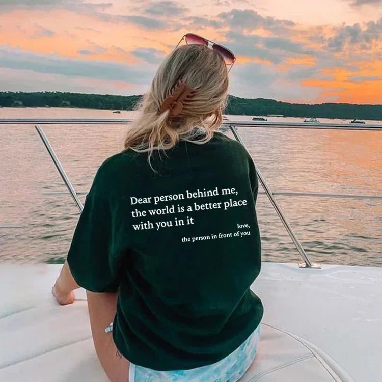 💥Nové unisex tričko s potiskem "Dear Person Behind Me" ve velké velikosti z roku 2025
