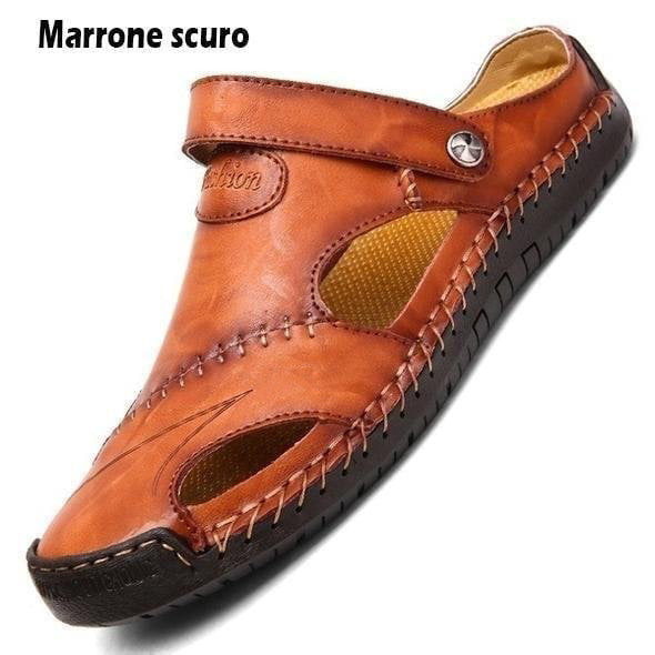 Pánské prodyšné outdoorové sandály z měkké kůže ve velké velikosti👨