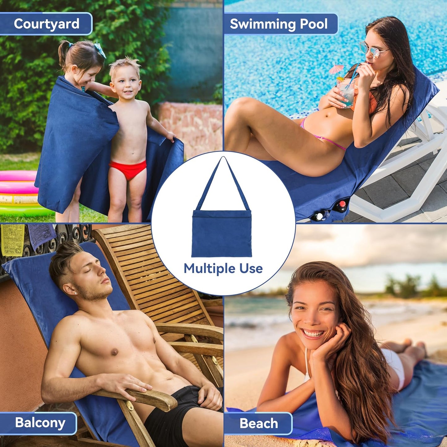 🏖️🌞 Ručník na opalování v tašce s úložnými kapsami💦