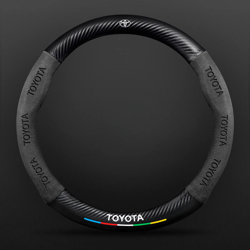 TrackVibe | Černý potah volantu z karbonového semiše – protiskluzový a odolný proti opotřebení