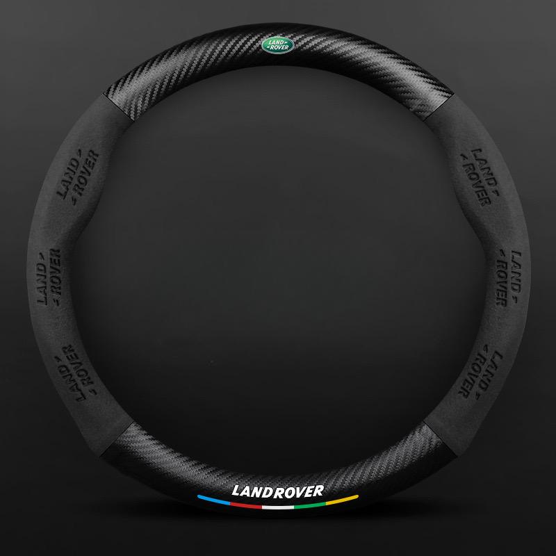 TrackVibe | Černý potah volantu z karbonového semiše – protiskluzový a odolný proti opotřebení