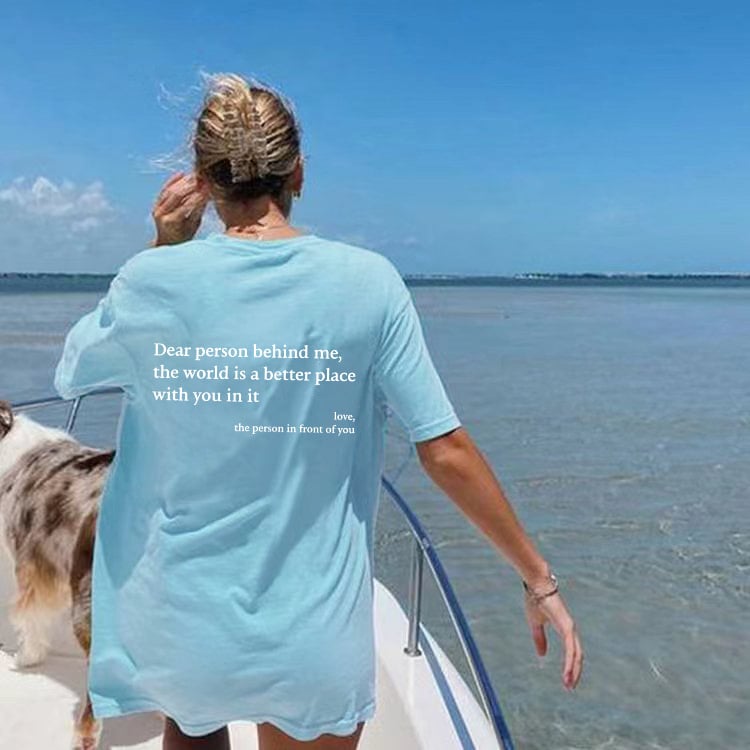 💥Nové unisex tričko s potiskem "Dear Person Behind Me" ve velké velikosti z roku 2025