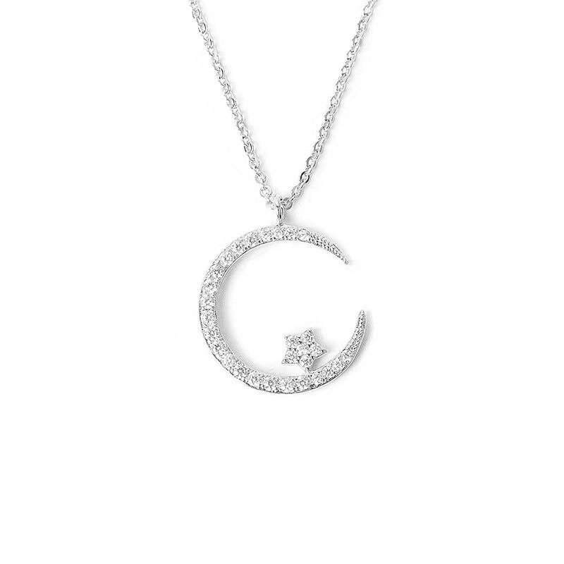 🔥Prázdninový výprodej 47%💕Bright Night: Moon Star Necklace🌙✨