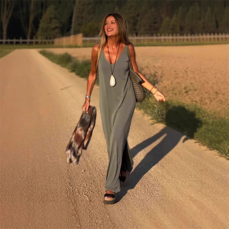🔥👗Dámské maxi šaty s výstřihem ve tvaru srdce