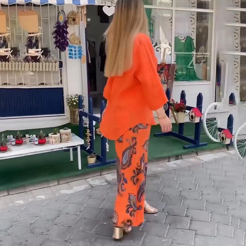 💖 Dámské ležérní top a široké kalhoty s dlouhým rukávem ✨