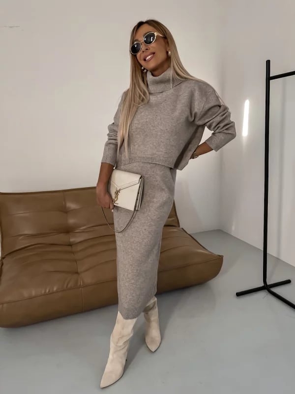 ✨Elegantní a sebevědomé - 💃Včetně pletených šatů