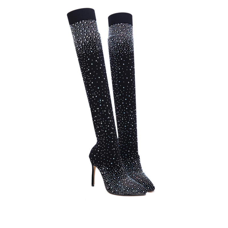 【✨ Nové produkty 2025】👢Dámské vysoké boty s lesklým kamínkem