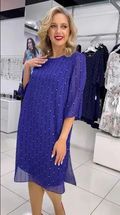 💝Módní dámské šaty s kulatým výstřihem
