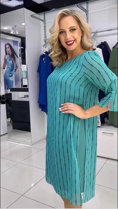 💝Módní dámské šaty s kulatým výstřihem