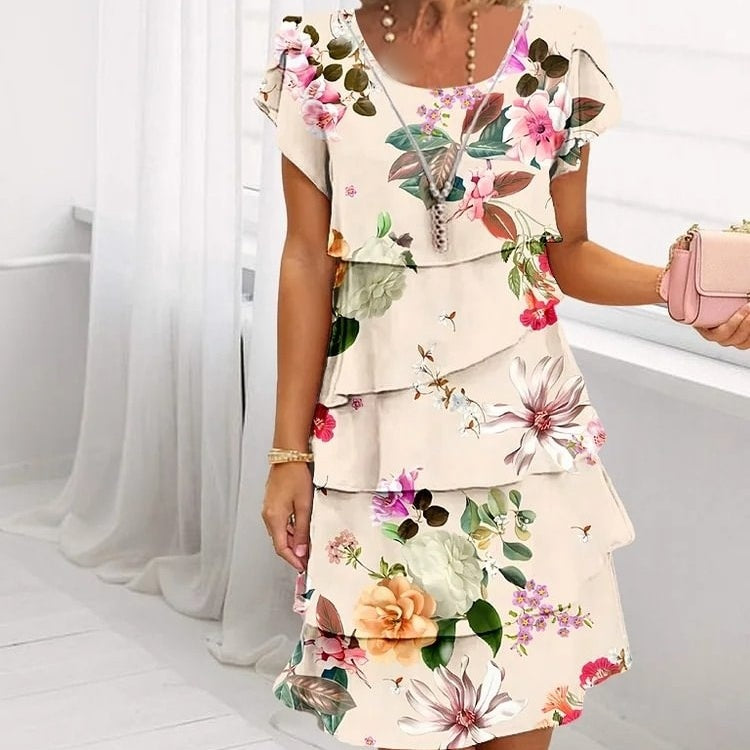 🌸 Více botanické krajkové šaty s květinovým potiskem
