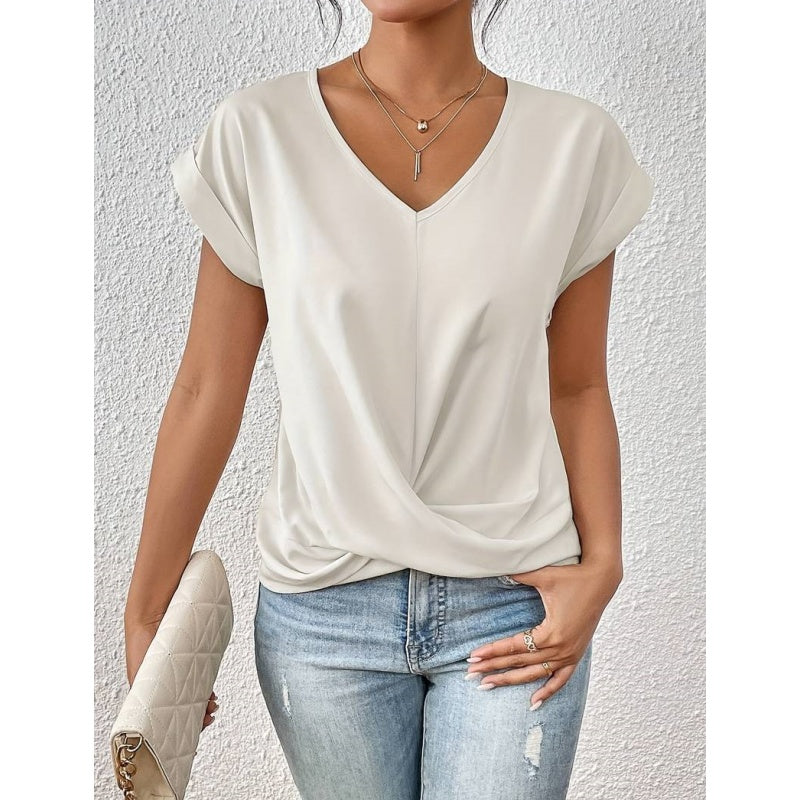 👚Elegantní tričko s výstřihem do V✨