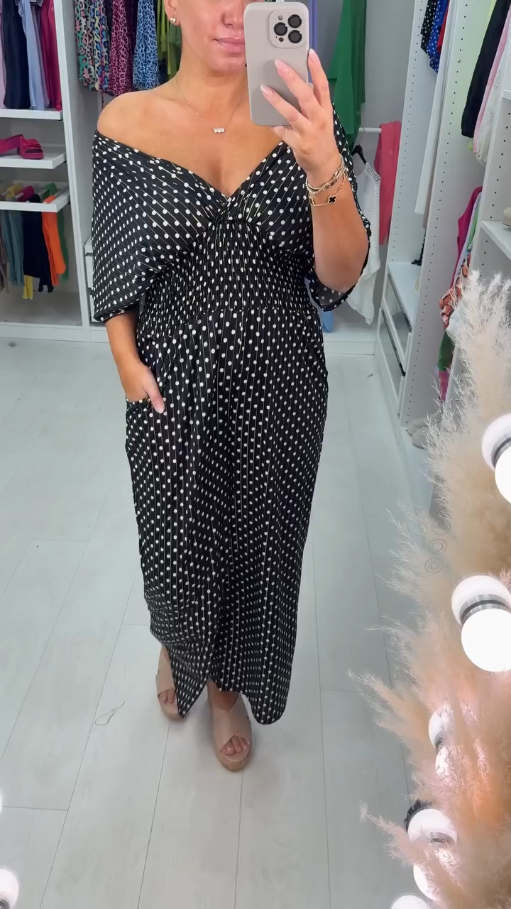 💖 Overaly s pružným pasem s puntíkovaným vzorem