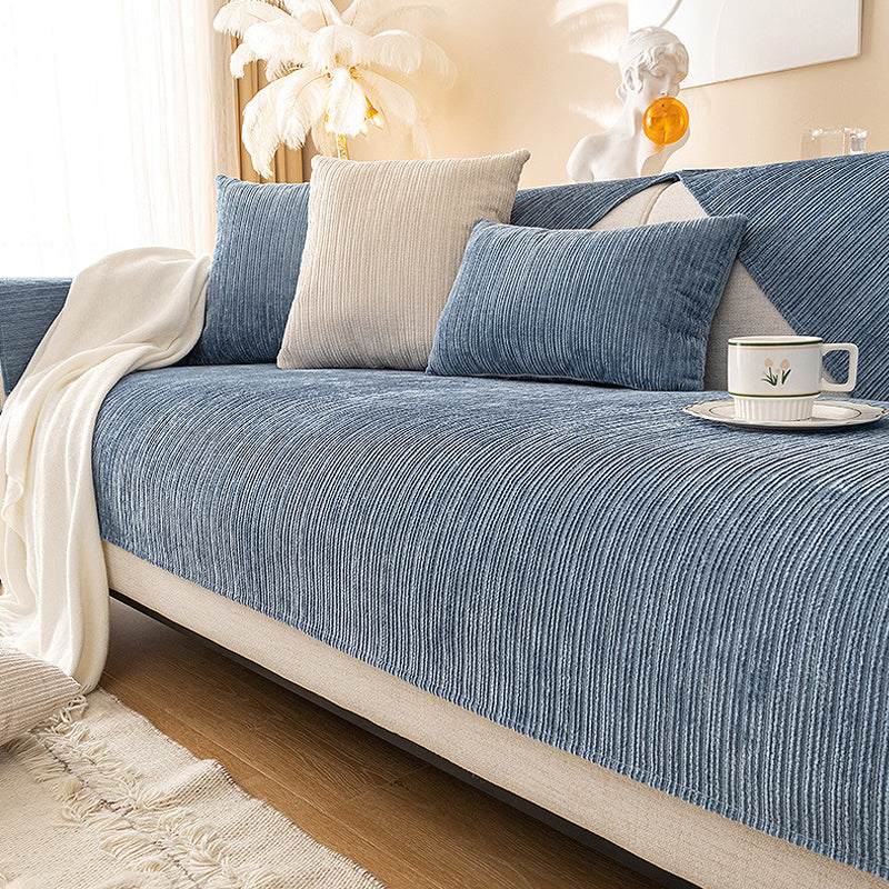 Potah Pousbo®Sofa v šenilové tkanině ve tvaru rybí kosti