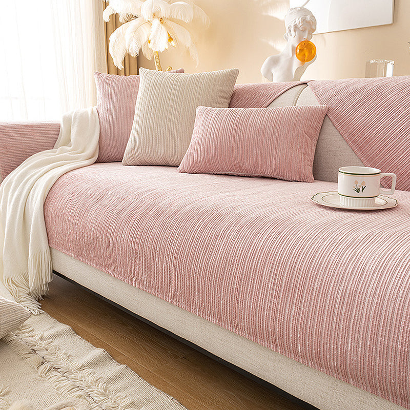 Potah Pousbo®Sofa v šenilové tkanině ve tvaru rybí kosti