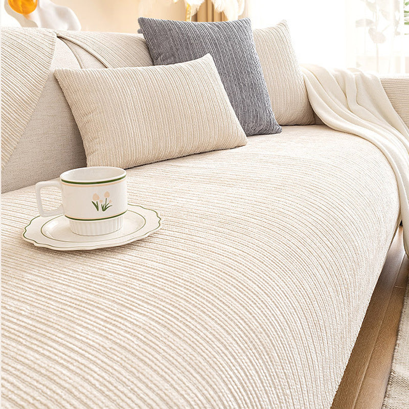 Potah Pousbo®Sofa v šenilové tkanině ve tvaru rybí kosti