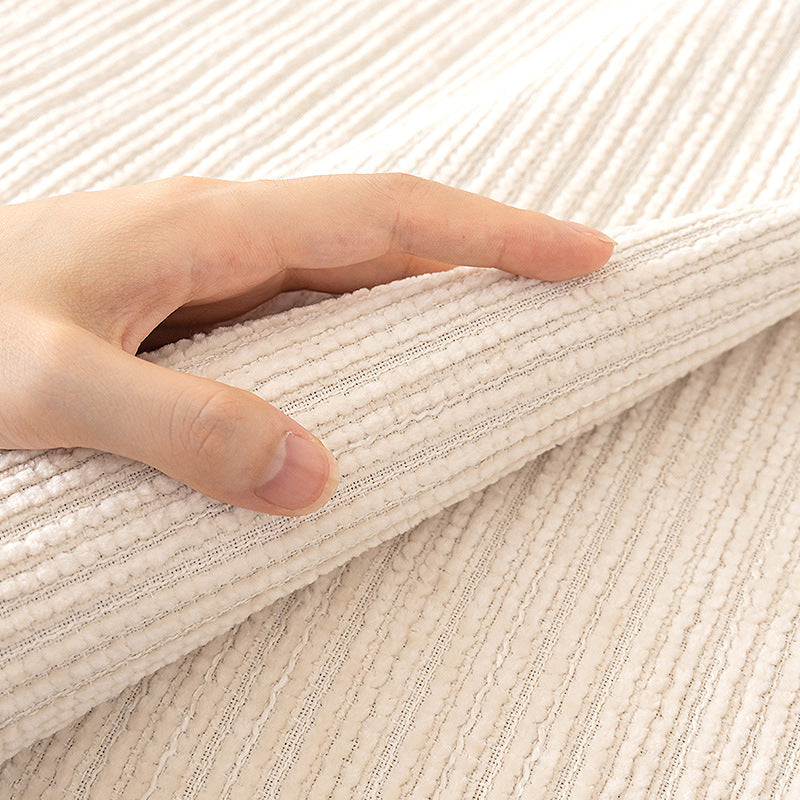 Potah Pousbo®Sofa v šenilové tkanině ve tvaru rybí kosti