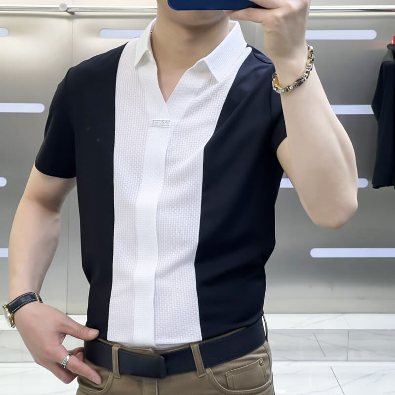 👔 Pánská patchworková košile v business neformálním stylu