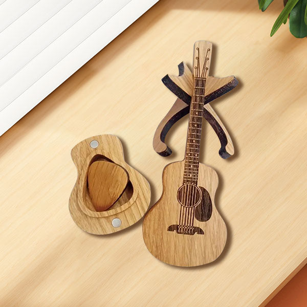 🔥 GORĄCA WYPRZEDAŻ 50% ZNIŻKI 💖 Drewniane pudełko na kostki do gitary akustycznej 🎁🎸