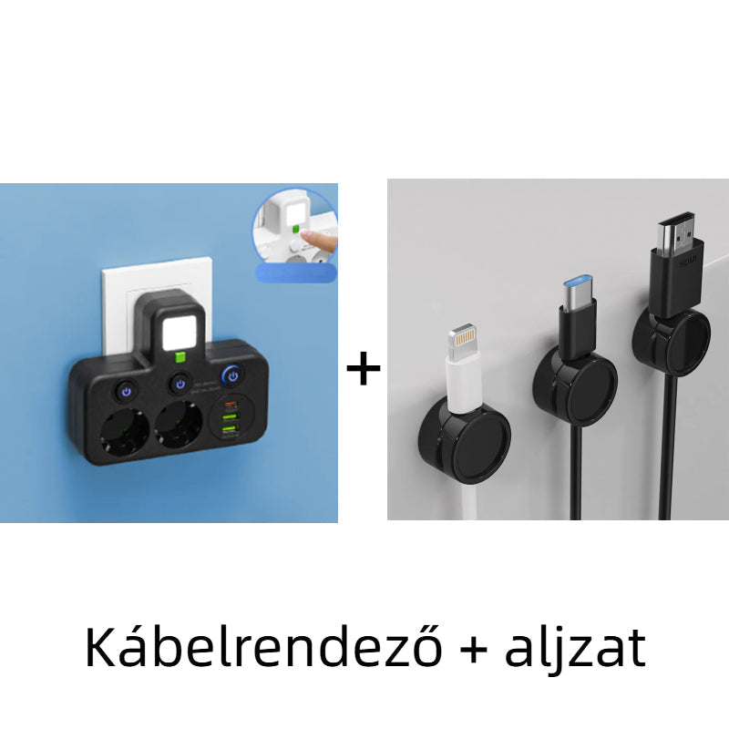 🔌⚡Inteligentny kabel zasilający z portami USB (wtyczka EU)