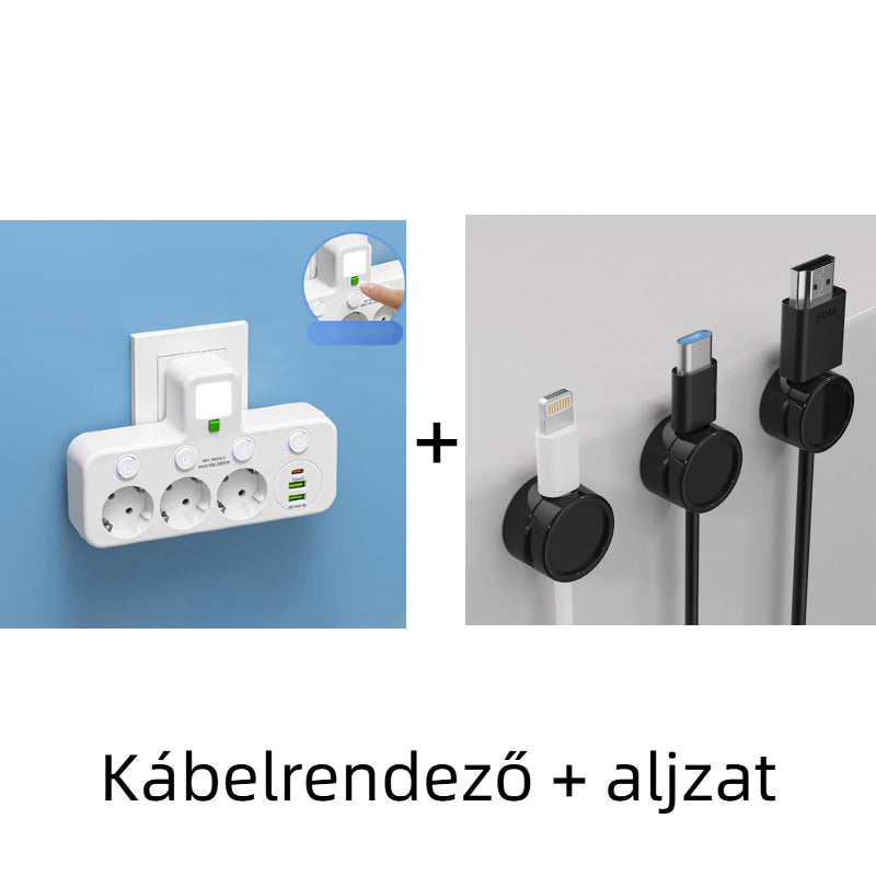 🔌⚡Inteligentny kabel zasilający z portami USB (wtyczka EU)