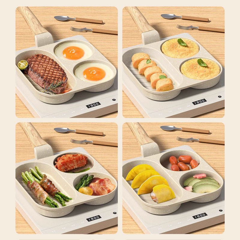 Patelnia śniadaniowa 3 w 1 – nieprzywierająca, równomiernie rozprowadzająca ciepło i oszczędzająca czas konstrukcja