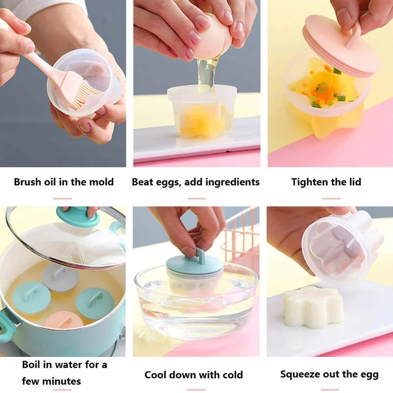 Rozkošná forma na vejce na tvrdo🥚🥚 4 ks/sada se štětcem