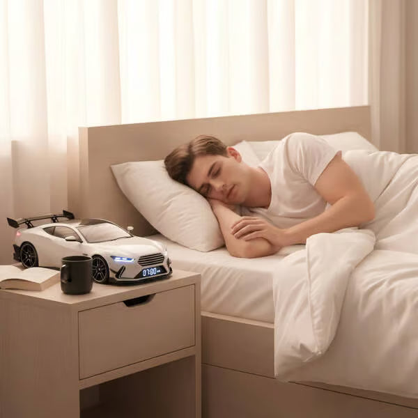 🎁 Budzik Hypercar🏎️Realistyczne efekty silnika i światła