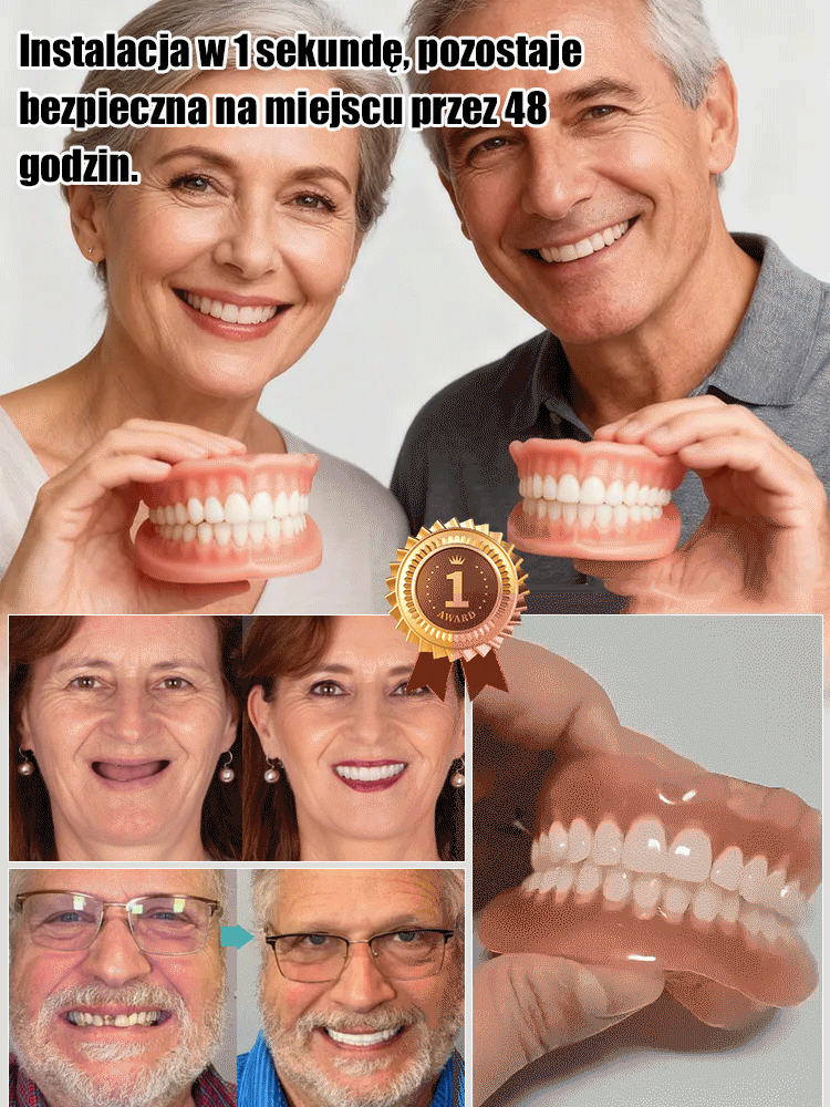 Komfortowe, naturalnie przylegające nakładki na górne i dolne zęby