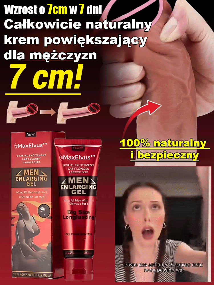 Wzrost o 7 cm w 7 dni Całkowicie naturalny krem powiększający dla mężczyzn