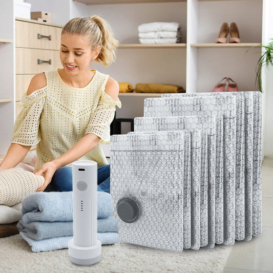 💪🌬️ Torby podróżne do przechowywania próżniowego i przenośny zestaw pompek 👕✨