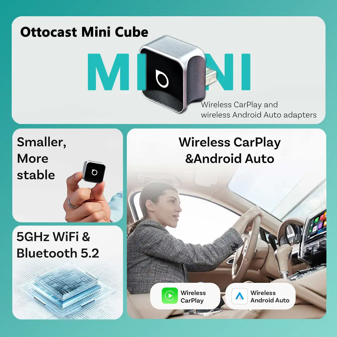 Ottocast Mini 3.0 Ultra Cube bezprzewodowy adapter CarPlay Android Auto