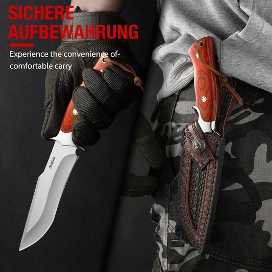 🔥Nůž German Dawn M390 s dřevěnou rukojetí a krátkou rukojetí
