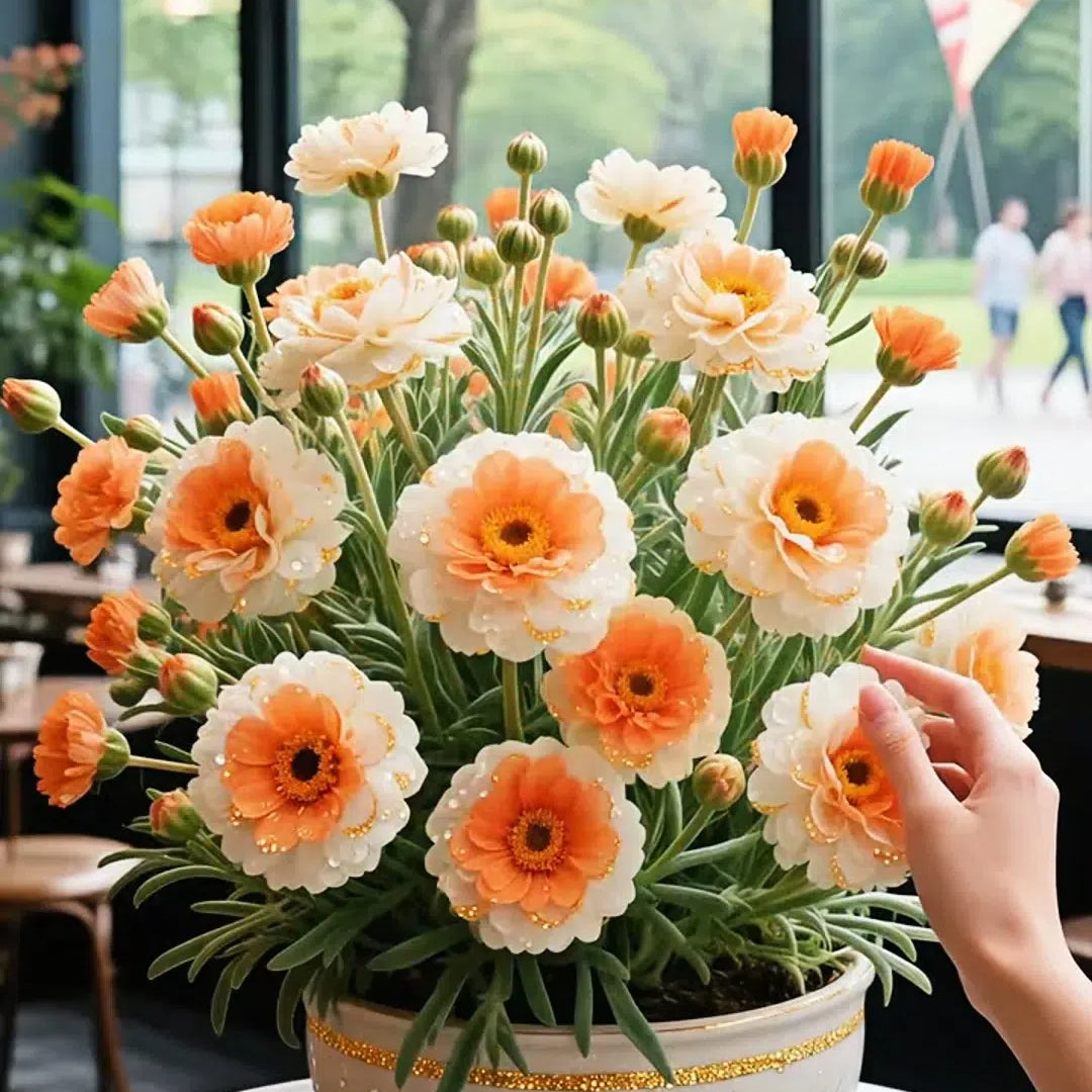 Złota koronka Portulaca🌸✨ Wspaniałe podwójne kwiaty dla bezproblemowego letniego koloru