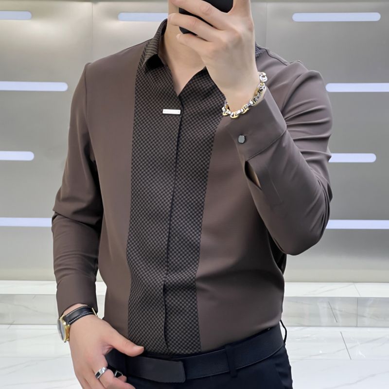👔 Pánská patchworková košile v business neformálním stylu