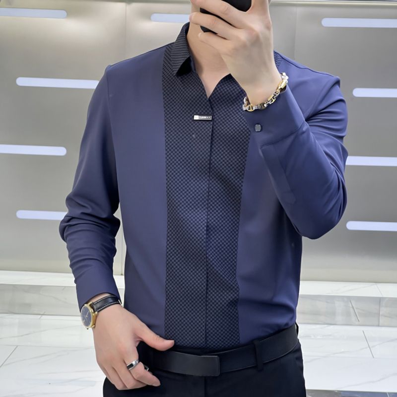👔 Pánská patchworková košile v business neformálním stylu