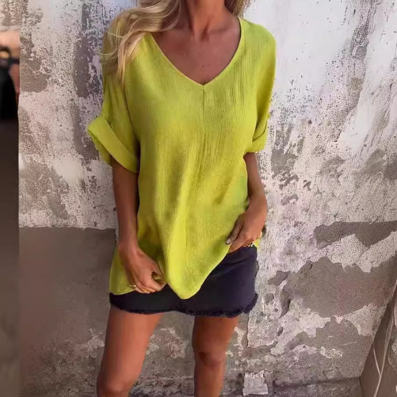 🌺Dámský top nadměrné velikosti s výstřihem do V