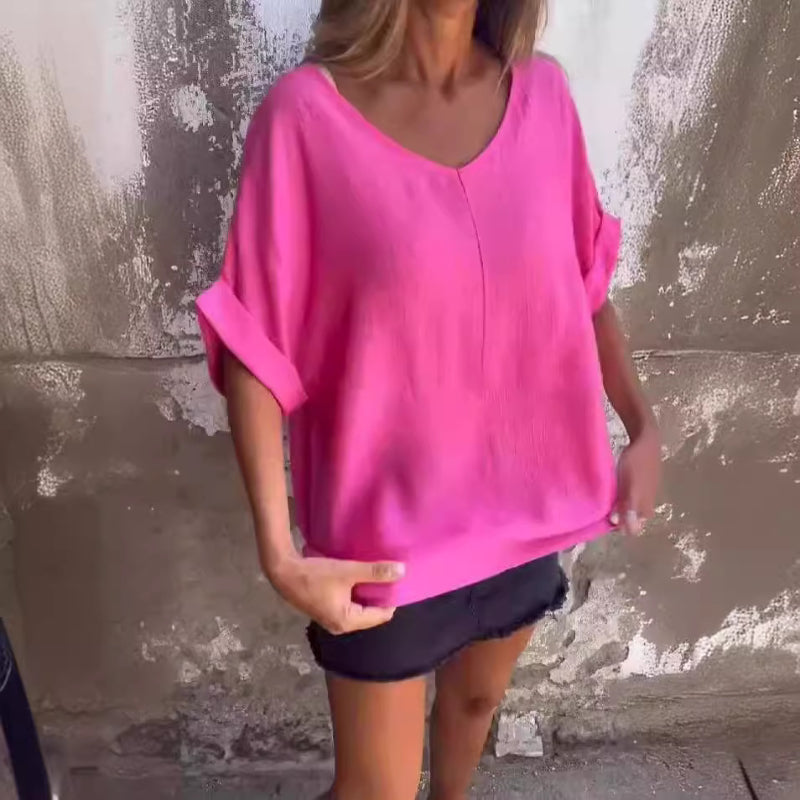 🌺Dámský top nadměrné velikosti s výstřihem do V