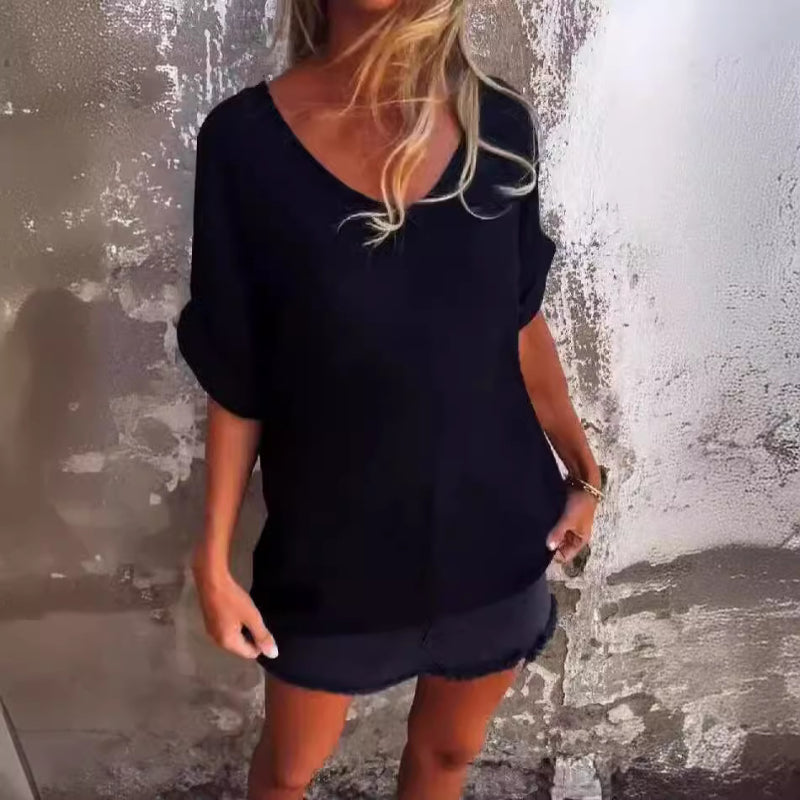 🌺Dámský top nadměrné velikosti s výstřihem do V
