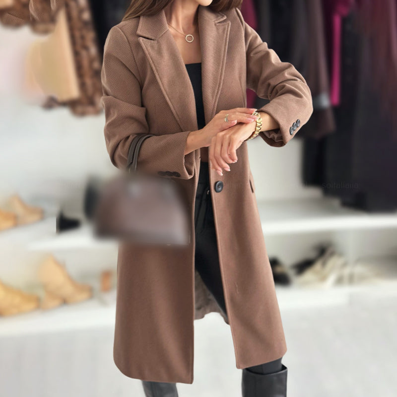 🔥Podzimní a zimní horké modely🔥, elegantní dámská dlouhá krejčovská bunda