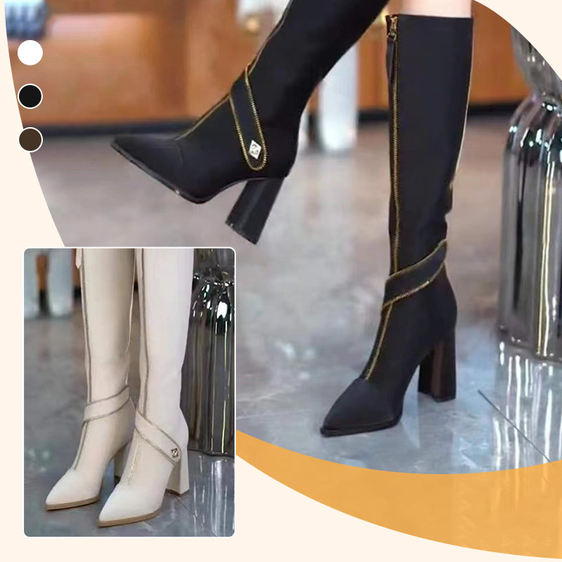 【🎉Dokonalý dárek】👢 Vysoké boty se špičatým podpatkem