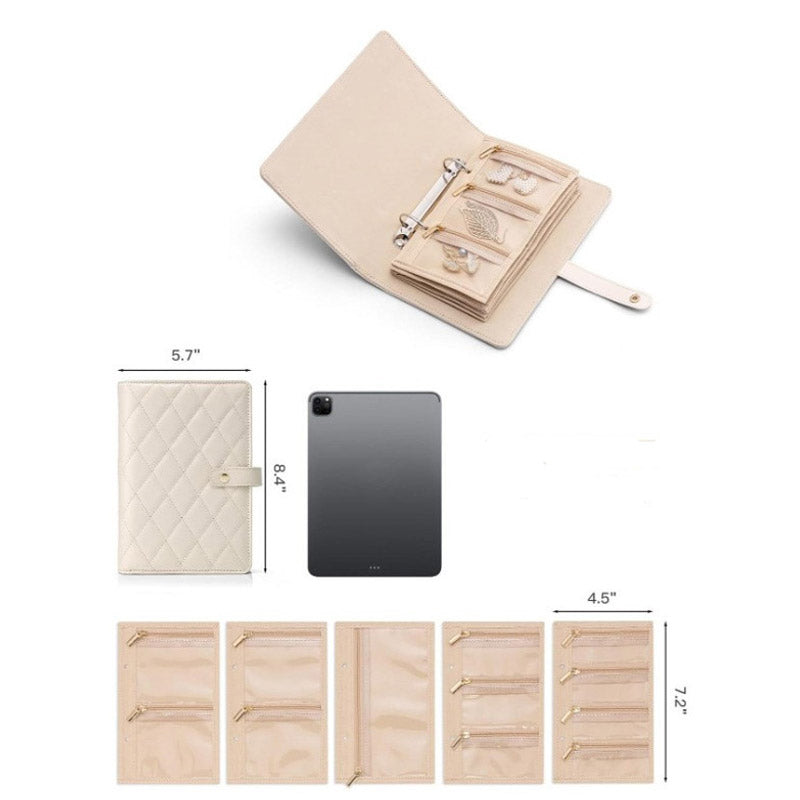 Elegancka przenośna torba do przechowywania biżuterii w kratkę