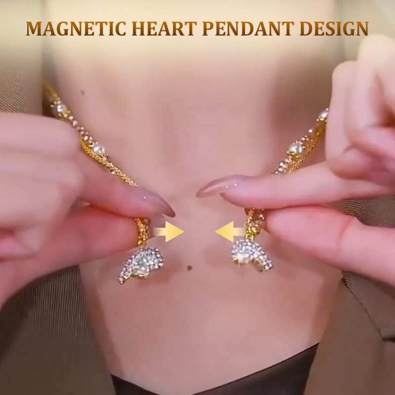 ⏳Oferta specjalna ograniczona czasowo⏰Pasujące naszyjniki z zawieszką w kształcie serca z magnesem💖