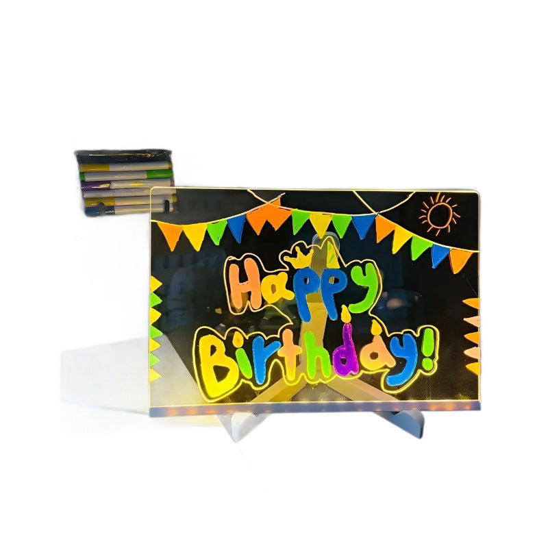 🔥👨‍🎨 Zmazywalna, podświetlana akrylowa tablica do rysowania ze stojakiem 🎨✨