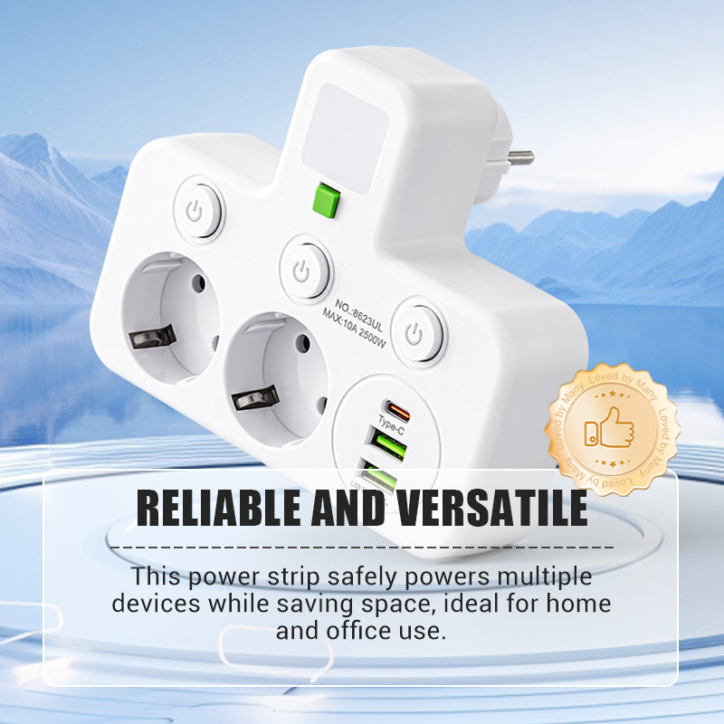 🔌⚡Inteligentny kabel zasilający z portami USB (wtyczka EU)