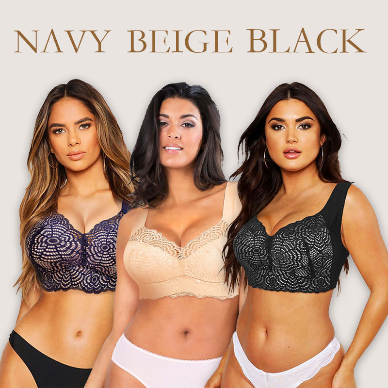 🔥Poslední den kupte 1 a získejte 3🔥 - Krajková podprsenka Plus Size pro dokonalé zvednutí a podporu (3 ks).