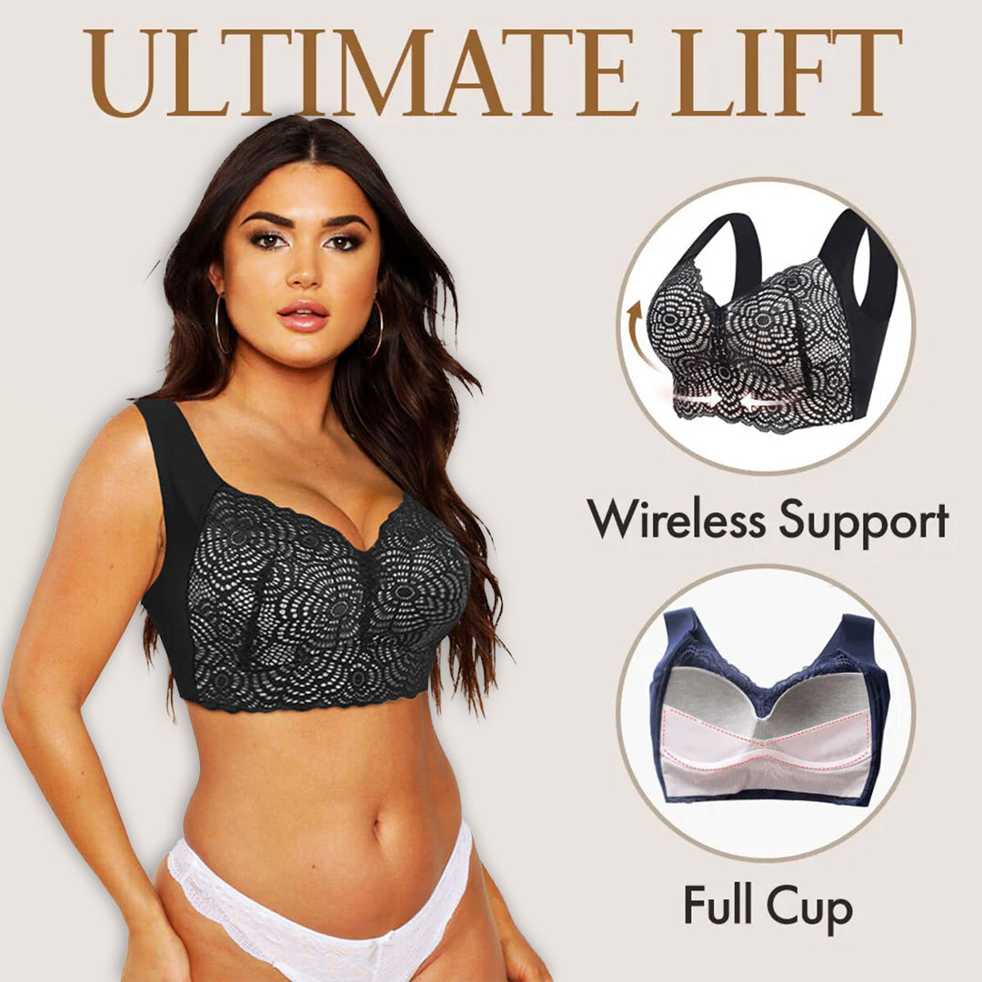 🔥Poslední den kupte 1 a získejte 3🔥 - Krajková podprsenka Plus Size pro dokonalé zvednutí a podporu (3 ks).